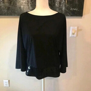 Flores & Flores Sequins Hem Oversized Wide Sleeve Top-Size 14